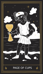 Page of Cups Tarot Card Minor Arcana in Vector Illustration