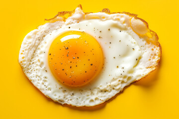 fried eggs on a yellow background