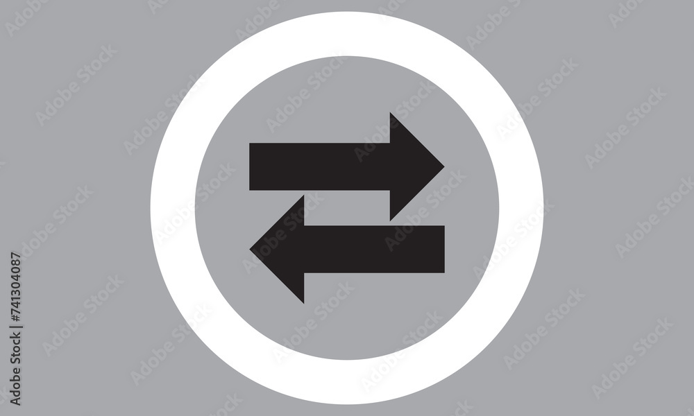 Poster exchange icon set in two styles isolated on white background . transfer arrows icon . left right arr