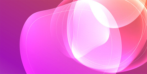 Colorful transparent flowing fluid shapes with glow effect geometric background. Wavy lines round forms. Vector illustration For Wallpaper, Banner, Background, Card, Book Illustration, landing page