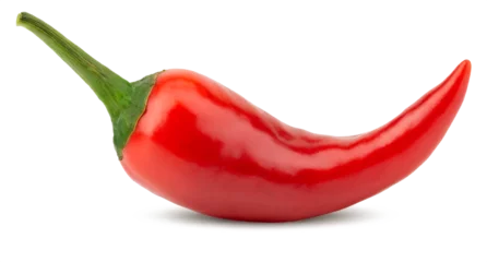 Keuken spatwand met foto Red hot chili pepper isolated on white background. Clipping Path © Євдокія Мальшакова