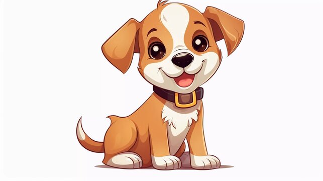 Cute Dog With Cartoon Icon Vector Illustration