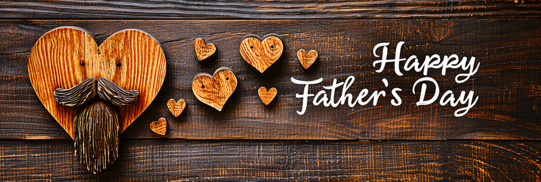 Father's Day card image, short mustache heart..