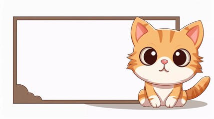 Cute Cat With Icon Vector Cartoon Illustration