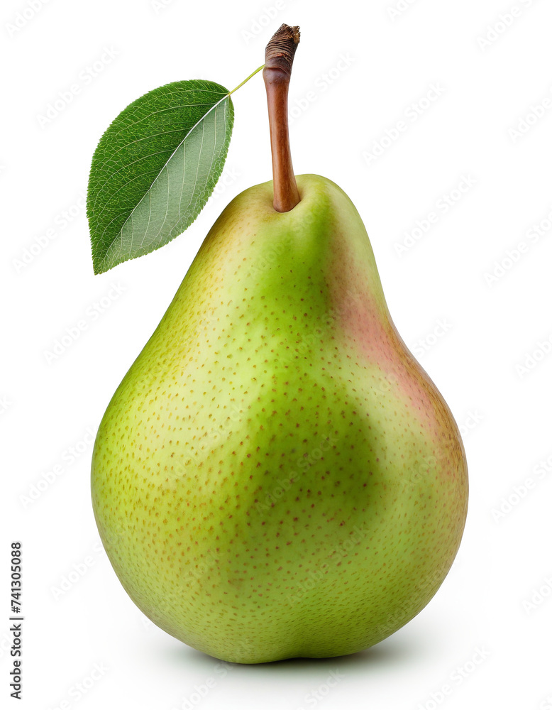 Poster pear isolated on white background with clipping path and full depth of field.