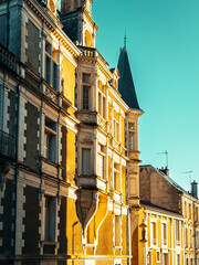 Street view of old village Poitiers in France