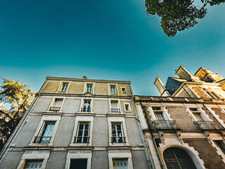 Street view of old village Poitiers in France