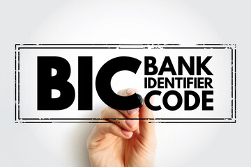 BIC Bank Identifier Code - SWIFT Address assigned to a bank in order to send automated payments...