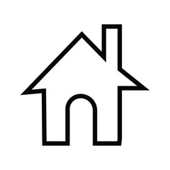 Obraz premium House icon, home symbol, Vector isolated flat illustration. Side view. Real estate with white artboard.