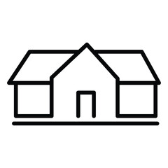 House icon, home symbol, Vector isolated flat illustration. Side view. Real estate with white artboard.
