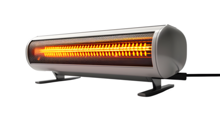 Electric Heater Placed on Transparent Background, Hand Edited Generative AI