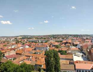 Fototapeta na wymiar Aerial view of Oradea city, Romania, in July 2023
