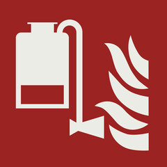 FIRE FIGHTING EQUIPMENT SIGNAL PICTOGRAM, PORTABLE FOAM APPLICATOR UNIT ISO 7010 – F010, PNG