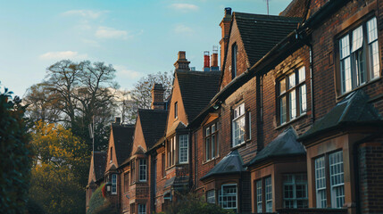 Fototapeta na wymiar Residential house estate of brick buildings.