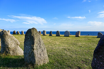 Stone circle Ales stenar in Sweden as one of the largest preserved ship settlements in Scandinavia...
