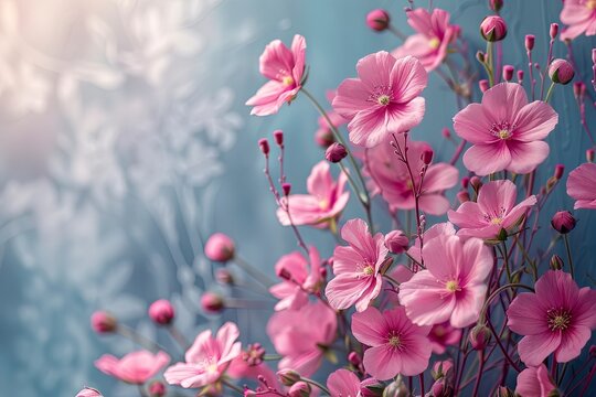 pink flowers in the garden © Ekaterina