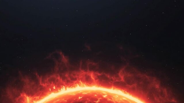 3D Rendered Animated View Of Sun’S Photosphere Spewing Plasma Consisting Of Hydrogen And Helium In Space.