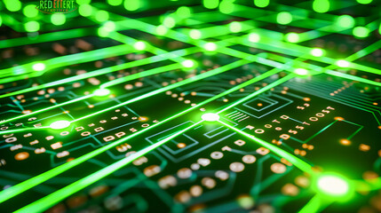 Obraz premium Computer Technology and Electronic Circuit, Abstract Digital Background, Microchip and Processor Concept