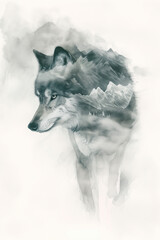 a gray and silver wolf