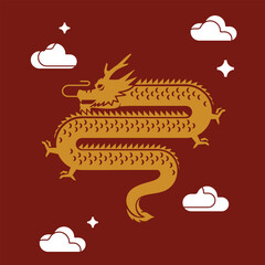 Abstract Asian dragon Chinese new year