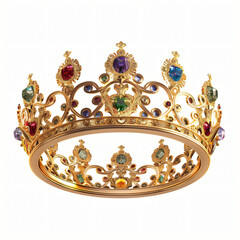 Isometric golden crown.