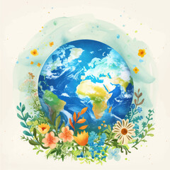 Naklejka premium Earth Day illustration