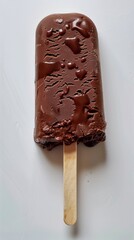 Chocolate Ice Cream on a Wooden Stick
