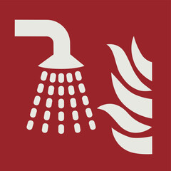 FIRE FIGHTING EQUIPMENT SIGNAL PICTOGRAM, WATER FOG APPLICATOR ISO 7010 – F011, VECTOR