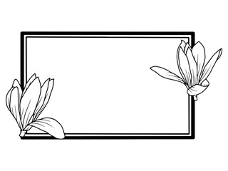 Flower Frame Sketch Line Art