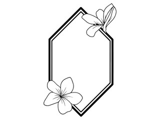 Flower Line Art Frame Illustration