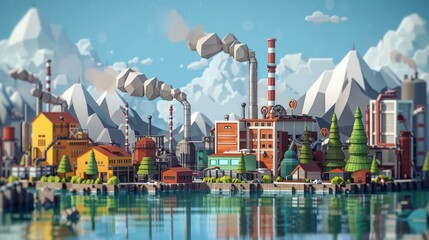 Educational video game where players manage a biomass power plant, combining fun with learning about renewable energy - obrazy, fototapety, plakaty