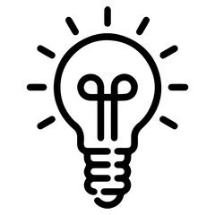 light bulb icon black outline.