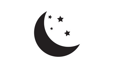 Obraz na płótnie Canvas moon and stars at icon white backwound
