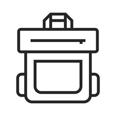 Backpack outline icons, minimalist vector illustration and transparent graphic element. Isolated on white background