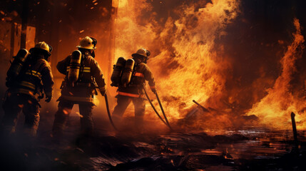 firefighters at work