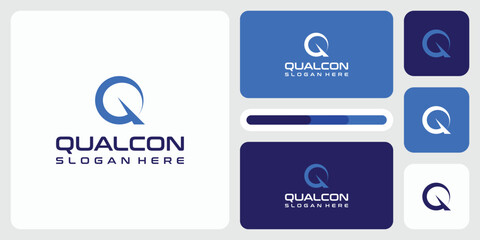 Abstract circle letter Q initial vector logo design.