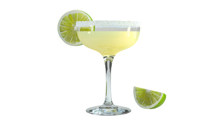 Margarita on isolated on transparent png background. Generative ai