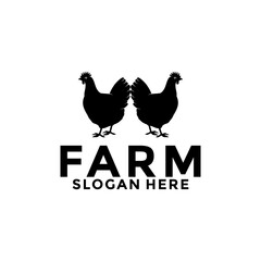 Fototapeta na wymiar chicken farm vector logo, simple chicken logo design template