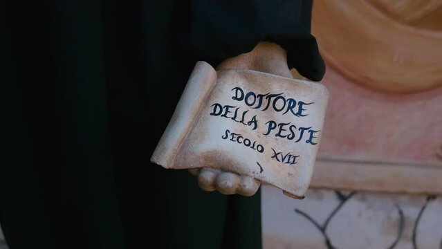 17th-century plague doctor sign, Ca 'Macana, Venice Italy