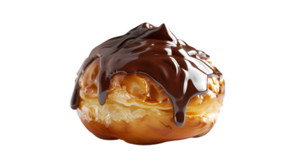 Profiteroles on isolated on transparent png background. Generative ai