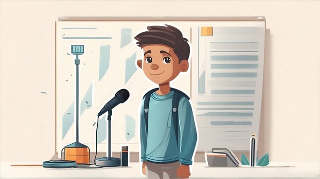 boy with Mic youtube thumbnail for text to speech Tool