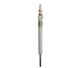 Modern ceramic rod glow plug for diesel engine on a white background, isolate, close-up. Heating element of a car combustion chamber, engine start