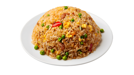 Fried rice on isolated on transparent png background. Generative ai