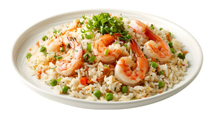 Fried rice on isolated on transparent png background. Generative ai