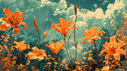 Orange Lily Garden