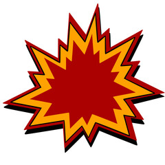 Fototapeta premium Comics speech bubble for text pop art design. White empty dialog cloud for text message halftone shadow. Comics sketch explosion star splash comic book text. 