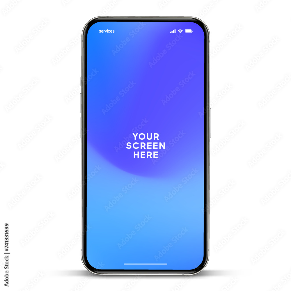 Poster 3d realistic high quality smartphone mockup with isolated background. smart phone mockup collection.