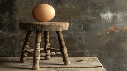 Egg pants in wood rustic table