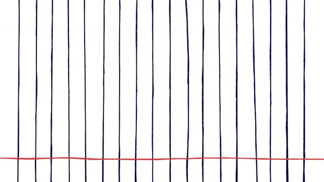 4K Hand Drawn with pencil texture as notebook line background. Verticle VDO Background with notebook line scribble. Frame by Frame animation notebook background.