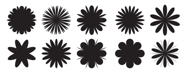 Assorted Flower Shape Set. Vector illustration.